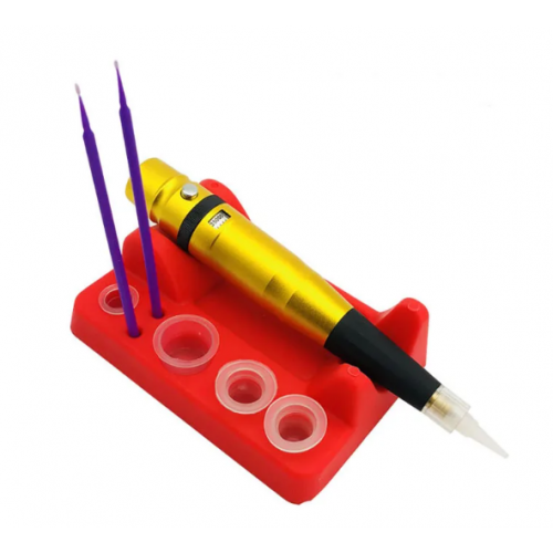 Silikonowy holder na pen i kubeczki do pigmentu czerwony
